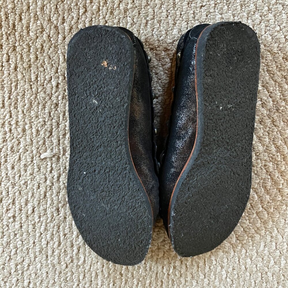 COACH Black Suede Roccasin Charms T-Rex Moccasins 10 Slip on Shearling Cozy - Picture 7 of 8